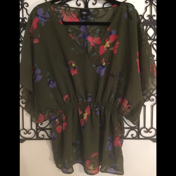 Tops - CHIC SHEER FLORAL TOP
